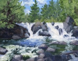 Brigham Falls on Canvas Board