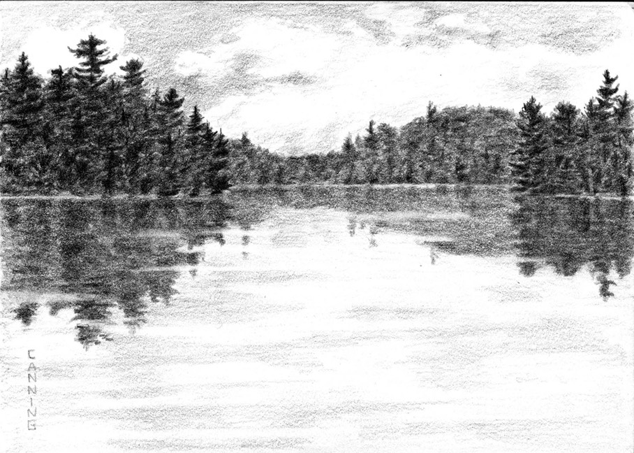 Genes Lake Tanamakoon Channel Drawing 5x7