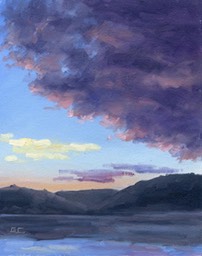 Purple Cloud on Canvas Board