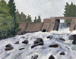 Tea Lake Dam Oil on Canvas