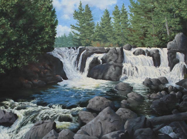 Brigham Falls 36 x 48 Oil on Panel