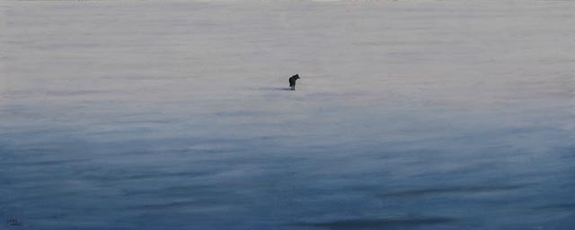 Lone Wolf 16x40 Oil on Panel
