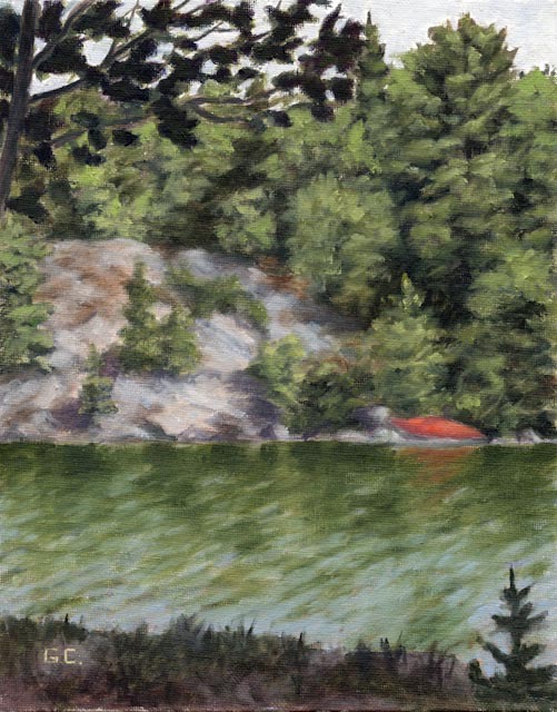 Shoreline Canoe Oil on Canvas